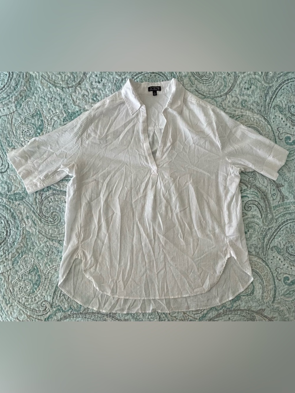 J. Crew White Cotton Gauze Top Women's Size XL